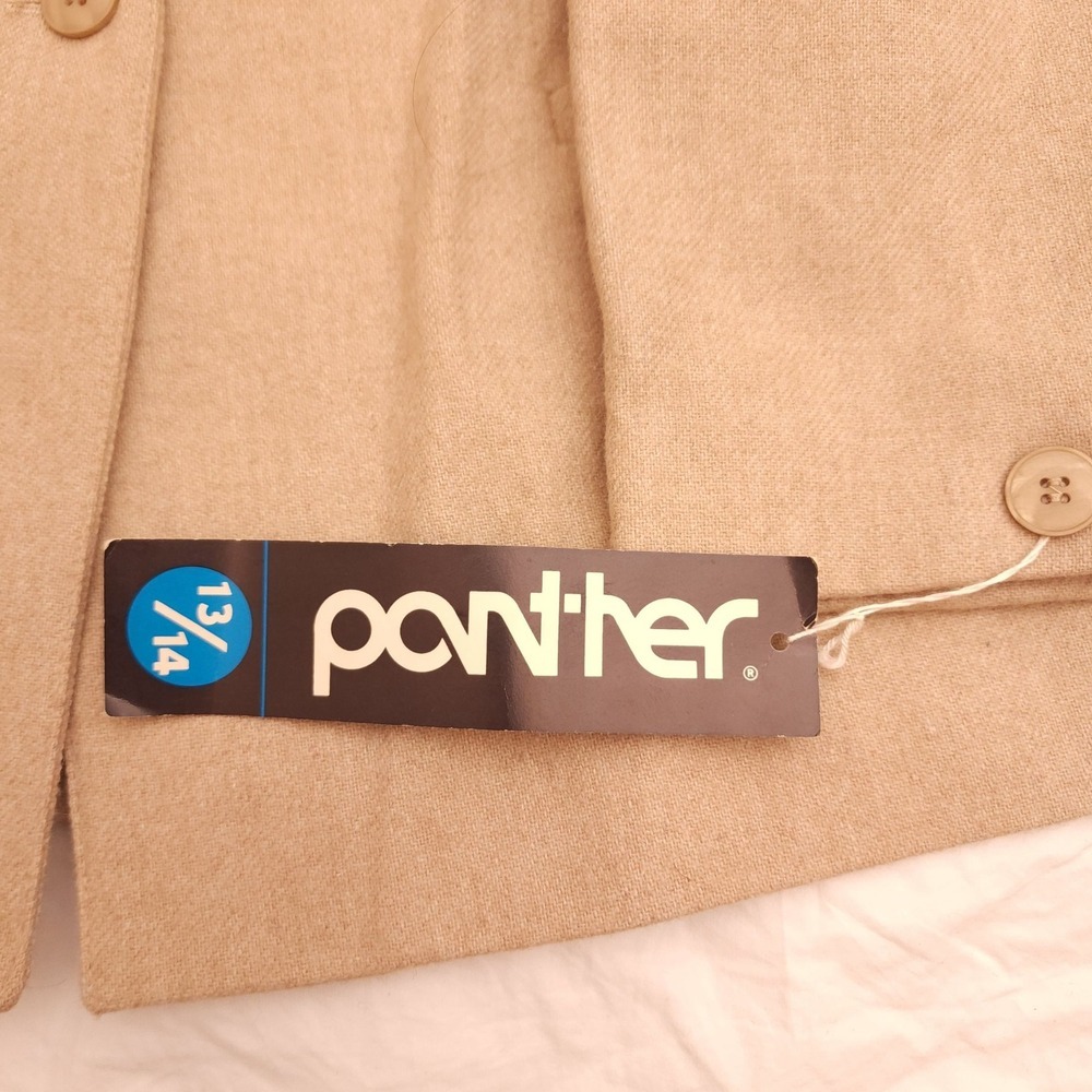 NWT Vintage Panther Camel Wool Blazer Jacket Women 13/14 Tan Deadstock Old Money - Picture 3 of 10